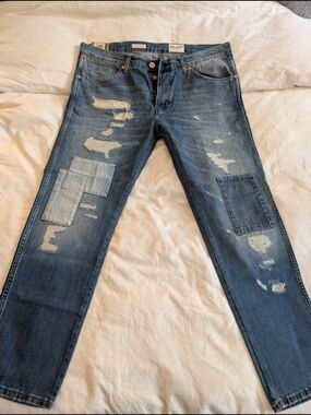 NEW Wrangler Boyton Patchwork Jeans | Men's Size 36x32 | Rare